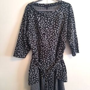Lane Bryant top, animal print, black and silver, size 18/20